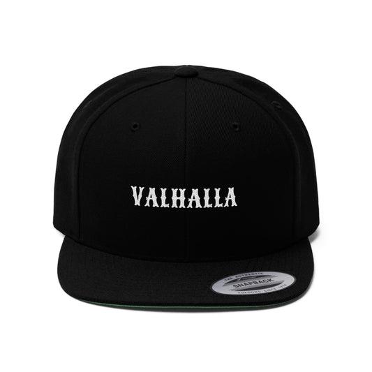 Embroidered Valhalla Unisex Flat Bill Hat